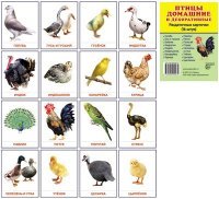 Дем. картинки СУПЕР Птицы домашние и декоративные.16 раздаточных карточек с текстом(63х87мм)