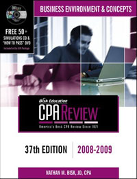 Bisk CPA Review: Business Environment & Concepts, 37th Edition, 2008-2009