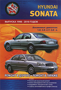 Автомобили Hyundai Sonata. Выпуска 1998-2010 годов. Бензиновые двигатели 1,8; 2,0; 2,7; 3,0 л