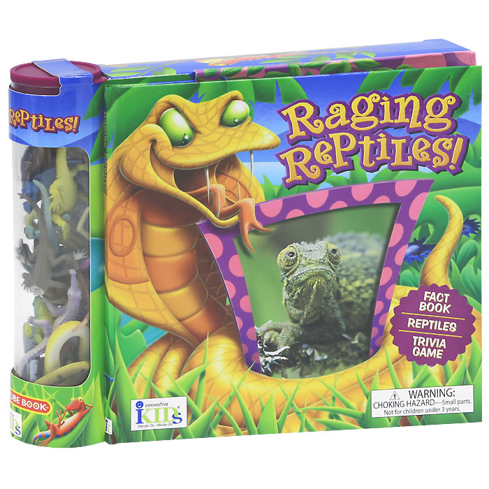 Raging Reptiles!: Fact Book, Reptiles, Trivia Game (+ 15 мини-игрушек)