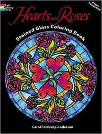 Hearts and Roses Stained Glass Coloring Book