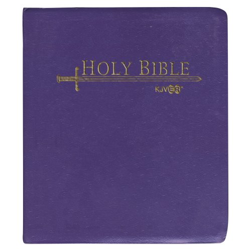 Holy Bible: King James Version, Easy Reading Study, Classic Purple, Bonded Leather, Sword Bible, Personal Size, Indexed, Special Margin Edition
