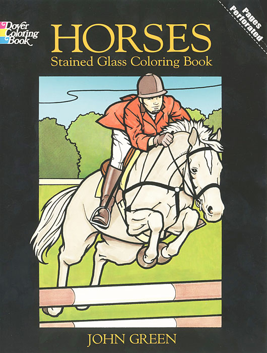 Horses: Stained Glass Coloring Book