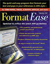 FormatEase, Version 3.0: Paper and Reference Formatting Software