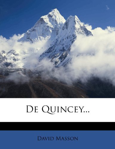 David Masson - «De Quincey...»