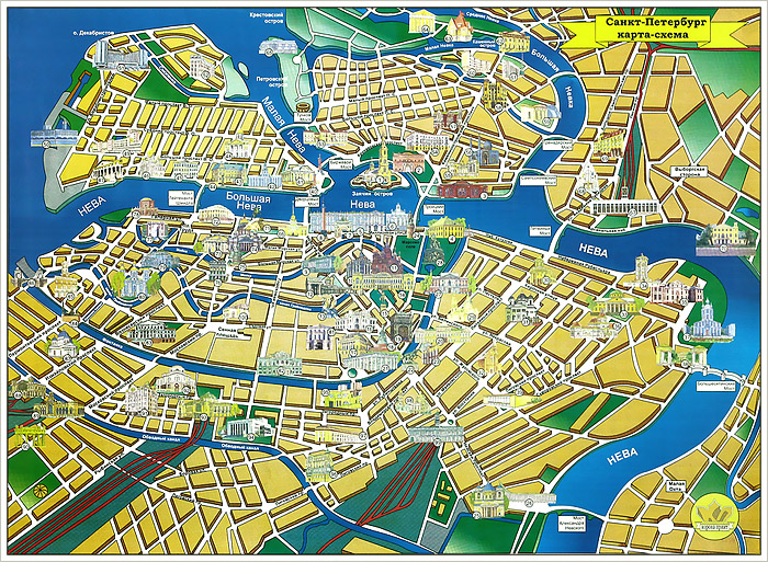 100 шедевров архитектуры Санкт-Петербурга. Карта-схема