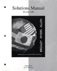 Solutions Manual For Use With Principles of Corporate Finance