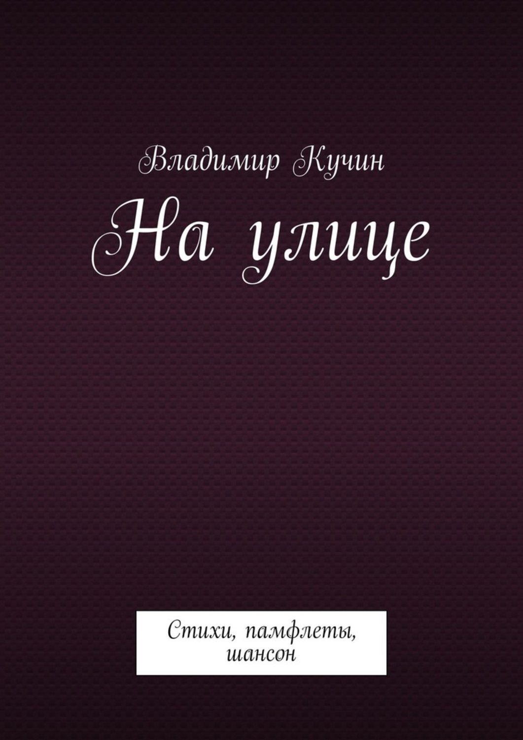 Книга Владимир Кучин На улице. Стихи, памфлеты, шансон