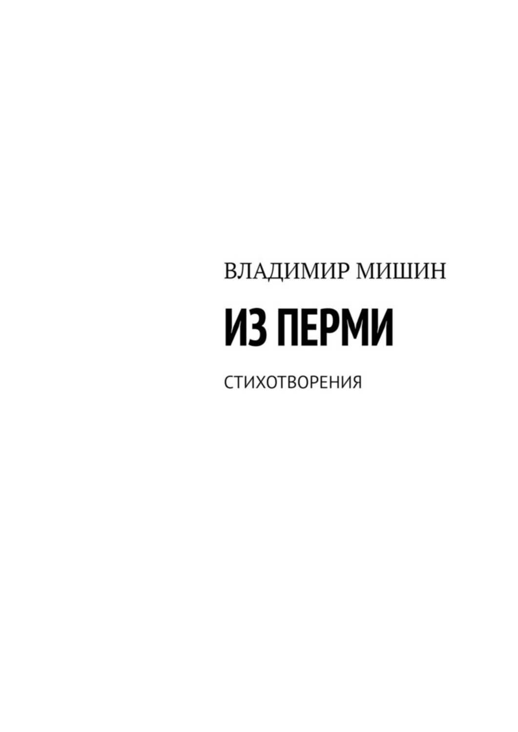 Книга Владимир Мишин Из Перми. Стихотворения