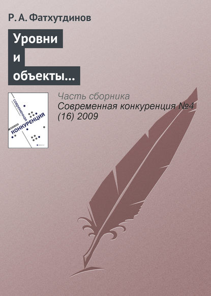 Книга Р. А. Фатхутдинов, Раис Ахметович Фатхутдинов Уровни и объекты конкурентоспособности (тема 2)