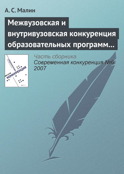 Книга А. С. Малин Межвузовская и внутривузовская конкуренция образовательных программ высшего профессионального образования