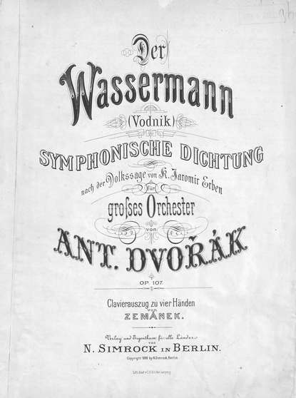 Книга  ЦГПБ, Антонин Дворжак Der Wassermann