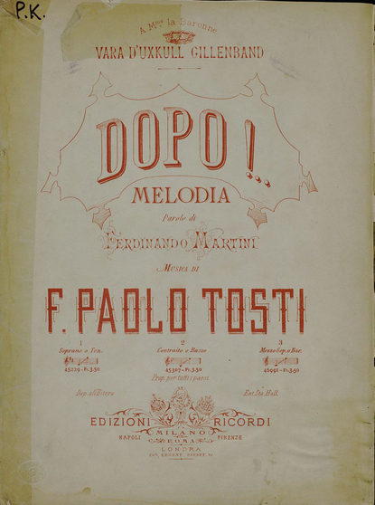 Книга  ЦГПБ, Франческо Паоло Тости Dopo!