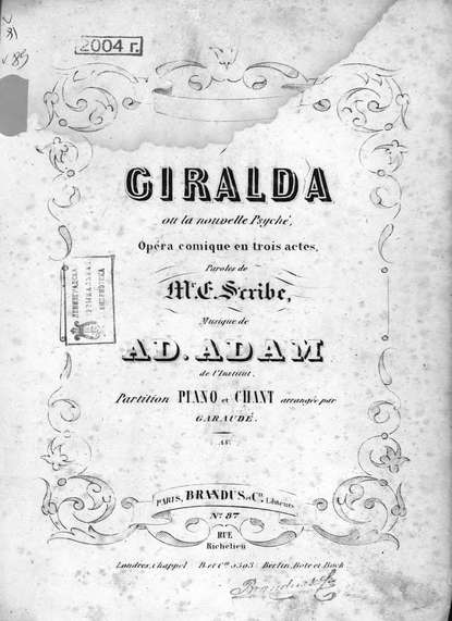 Книга  ЦГПБ, Адольф Шарль Адан Giralda