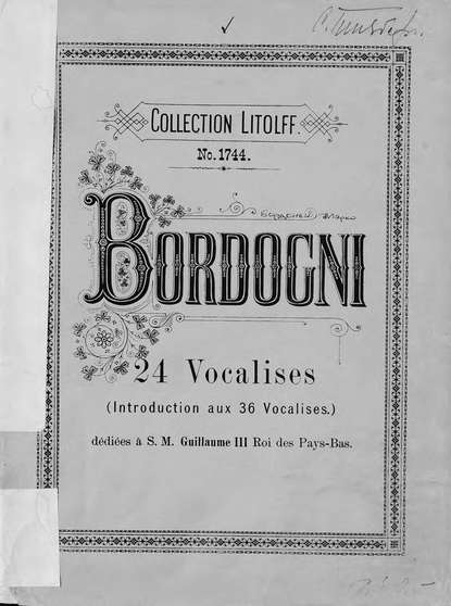Книга Марко Бордоньи,  ЦГПБ 24 vocalises