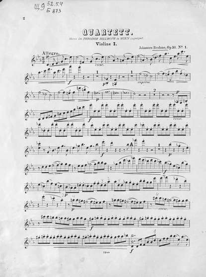 Книга Йоганнес Брамс,  ЦГПБ Quartette Ор. 51, № 1 fur 2 Violinen, Bratsche und Violoncell