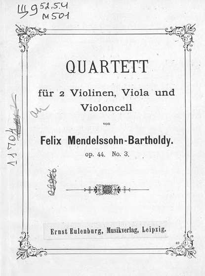 Книга  ЦГПБ, Якоб Людвиг Феликс Мендельсон Бартольди Quartett