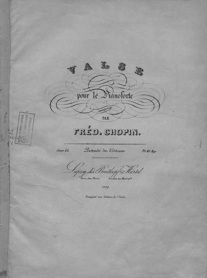 Книга Фредерик Шопен,  ЦГПБ Valse pour le piano comp. par Fred. Chopin