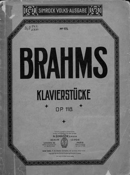 Книга Йоганнес Брамс,  ЦГПБ Sechs Klavierstucke v. J. Brahms