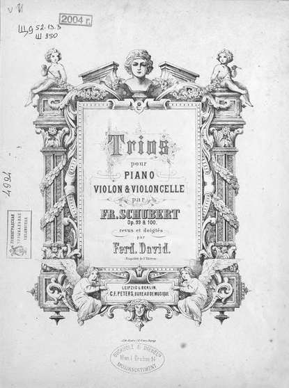 Книга Франц Петер Шуберт,  ЦГПБ Trios pour piano, violon et violoncelle par Fr. Schubert