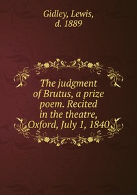 The judgment of Brutus