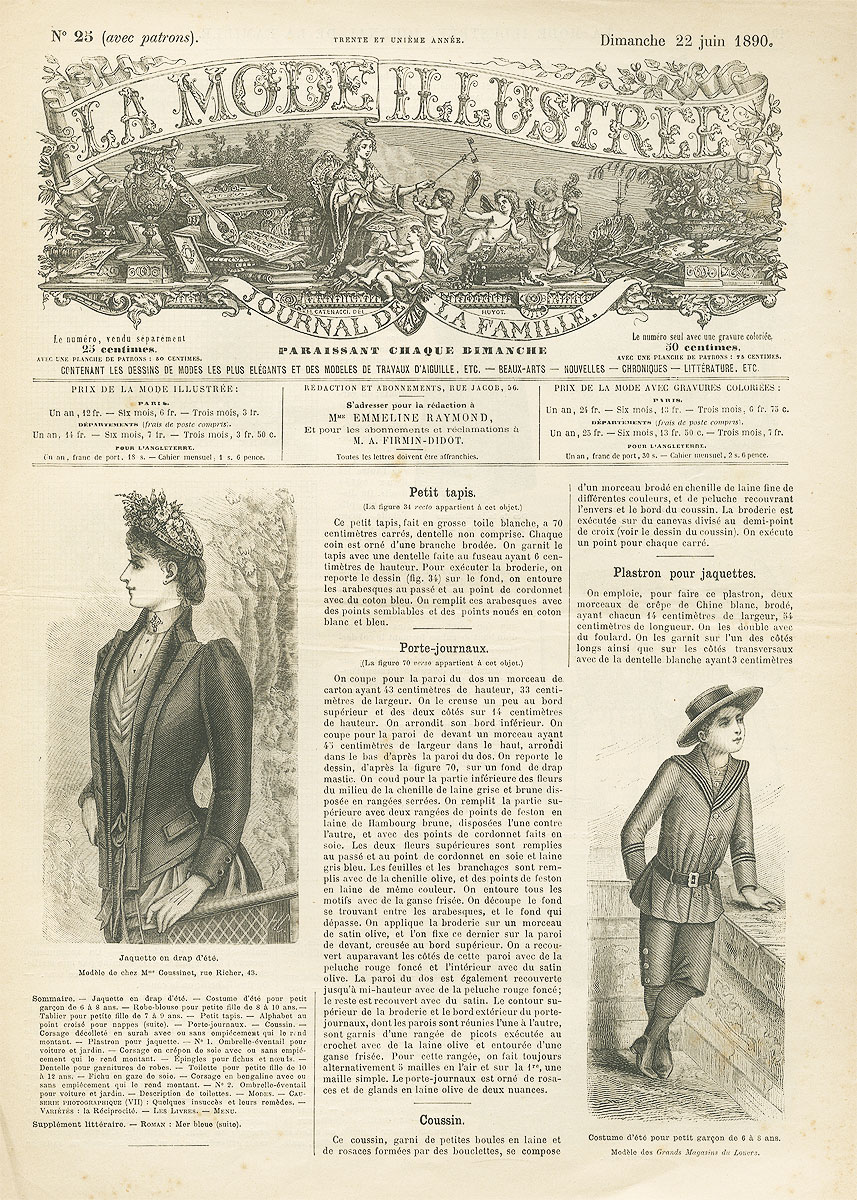 La Mode Illustree, №25, 22 juin 1890