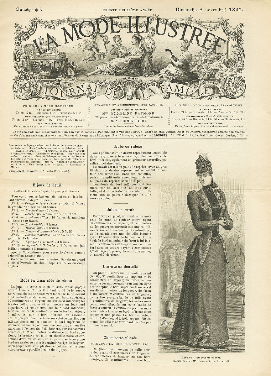 La mode illustree, №45, novembre 1891