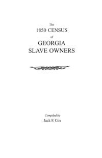 The 1850 Census of Georgia Slave Owners