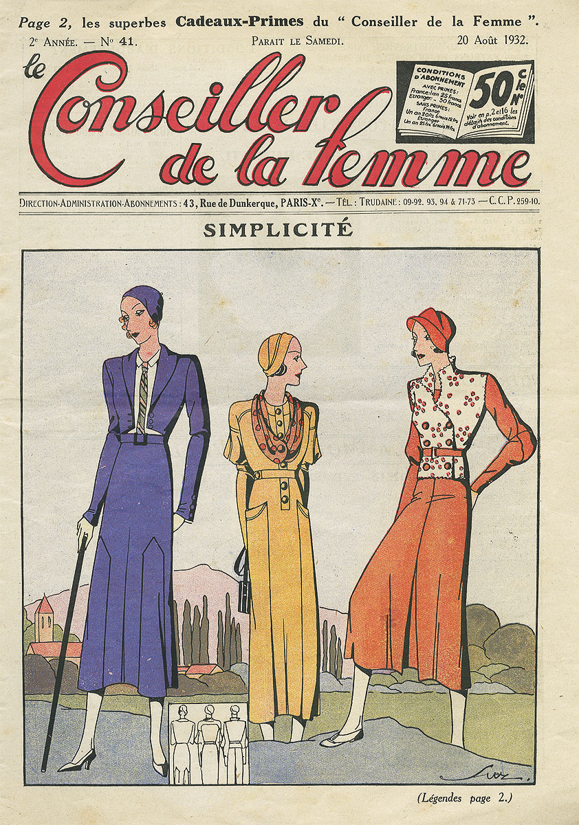 Le conseiiller de la femme, №41, aout 1932