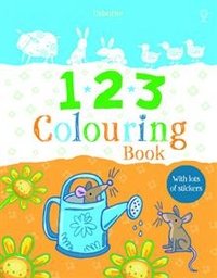 Usborne: First Colouring Book 1 2 3 (+ наклейки)