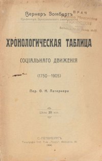 Хронологическая таблица социального движения (1750 - 1905)