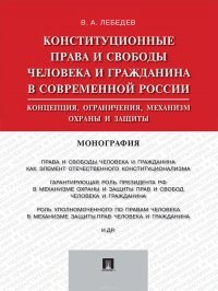 Конституционные права и свободы человека и гражданина в современной России: концепция, ограничения, механизм охраны и защиты. Монография