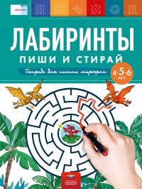 Лабиринты. Пиши и стирай. Тетрадь для письма маркером для детей 4-5-6 лет