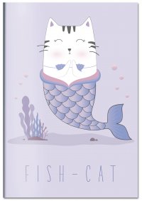 Fish-cat. Тетрадь общая (А5, 48 л., УФ-лак, накидка 4 п. полноцвет)