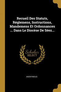 Recueil Des Statuts, Reglemens, Instructions, Mandemens Et Ordonnances ... Dans Le Diocese De Seez...