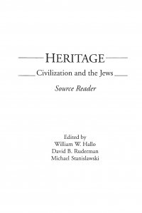 Heritage. Civilization and the Jews: Source Reader