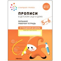 Прописи в детском саду и дома. Большая рабочая тетрадь. 5-6 лет. ФГОС