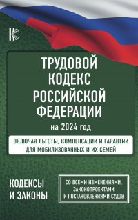 Трудовой Кодекс Российской Федерации на 2024 год. Включая льготы, компенсации и гарантии для мобилизованных и их семей. Со всеми изменениями, законопр