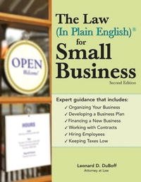 Law (In Plain English) For Small Business (Law in Plain English)