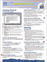 Corel WordPerfect 10.0 Quick Source Guide