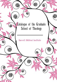 Catalogue of the Graduate School of Theology