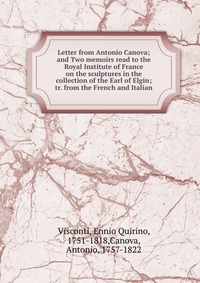 Letter from Antonio Canova