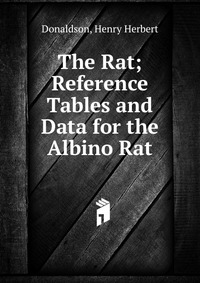 The Rat; Reference Tables and Data for the Albino Rat