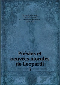 Poesies et oeuvres morales de Leopardi