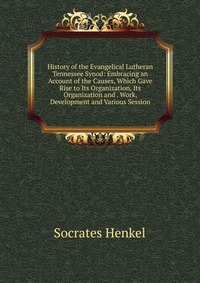 History of the Evangelical Lutheran Tennessee Synod: Embracing an Account of the Causes, Which Gave Rise to Its Organization, Its Organization and . Work, Development and Various Session