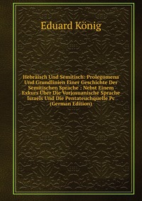 Hebraisch Und Semitisch: Prolegomena Und Grundlinien Einer Geschichte Der Semitischen Sprache : Nebst Einem Exkurs Uber Die Vorjosuanische Sprache Israels Und Die Pentateuchquelle Pc (German 